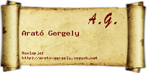 Arató Gergely névjegykártya
