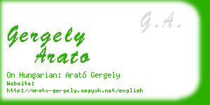 gergely arato business card